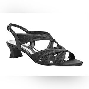 Easy Street Womens Tristen‎ Heeled Sandals. Size 8.5M. Color: Black: NEW